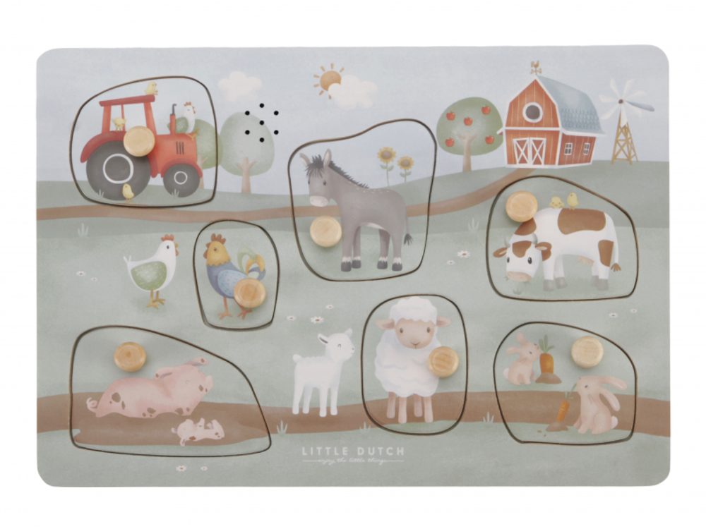 Vkládací puzzle se zvukem Farma Little Dutch