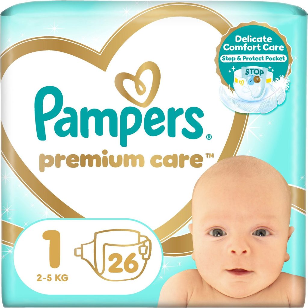 Pampers Premium Care vel. 1 (2-5 kg), 26 ks