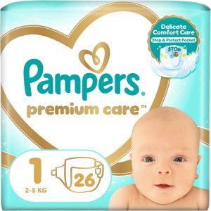 Pampers Premium Care vel. 1 (2-5 kg), 26 ks